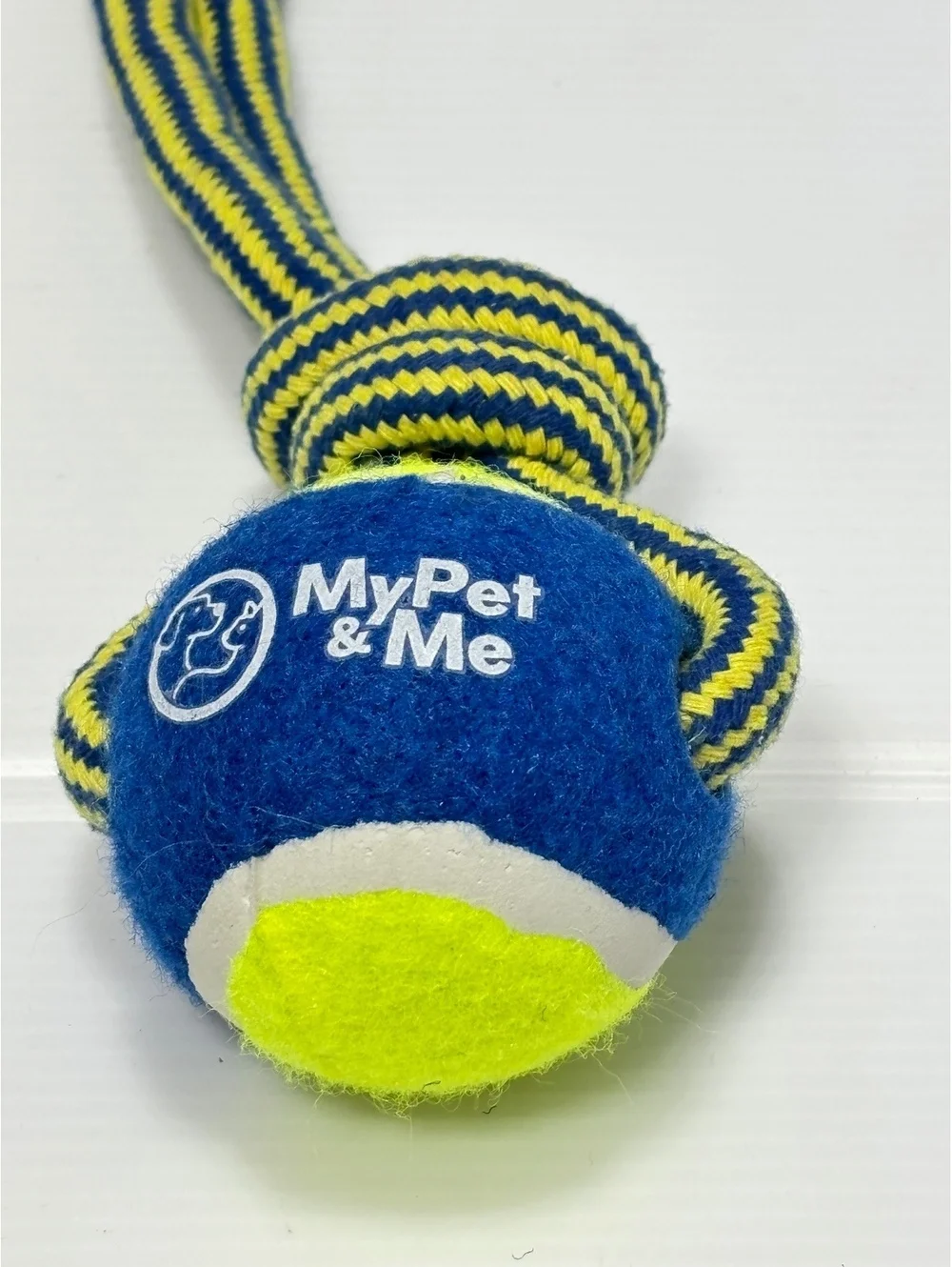 MyPet & Me Tennis Ball Rope Dog Toy – Durable Polyester and Rubber, Fun Tug and